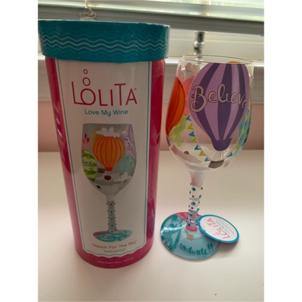 👩🏻‍🎓🎓Graduation Wine Glass “Reach For The Sky”